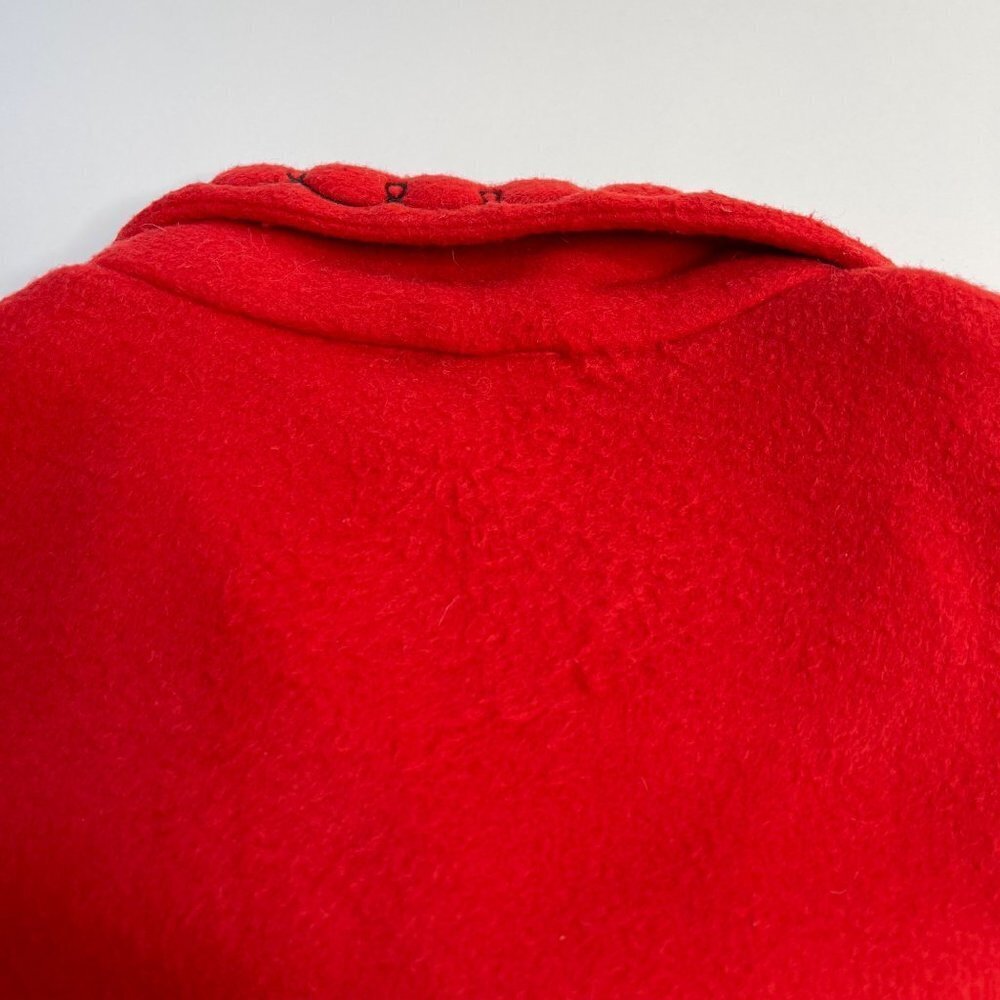 Take Two Women's Fleece‎ Button Up Kitten Jacket Size L Embroidered Red Grandma - Picture 10 of 11
